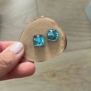 NEW: Handmade blue acrylic earrings